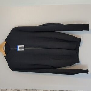NWT Robert Graham Sweater Mens L Black  Full Zip Pockets Quiet Luxury Minimalist